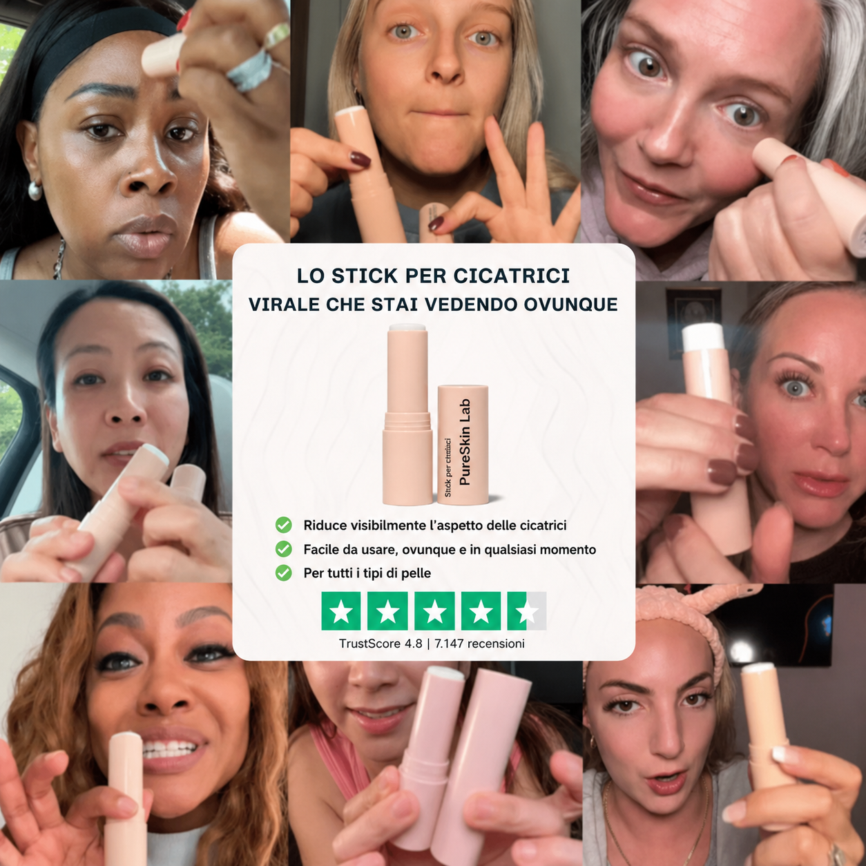 PureSkin Lab - Stick in silicone per la risoluzione delle cicatrici