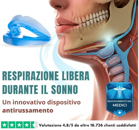 Bite -Antirussamento - Comfort™  Favorisce una respirazione più regolare durante il sonno e migliora il comfort notturno