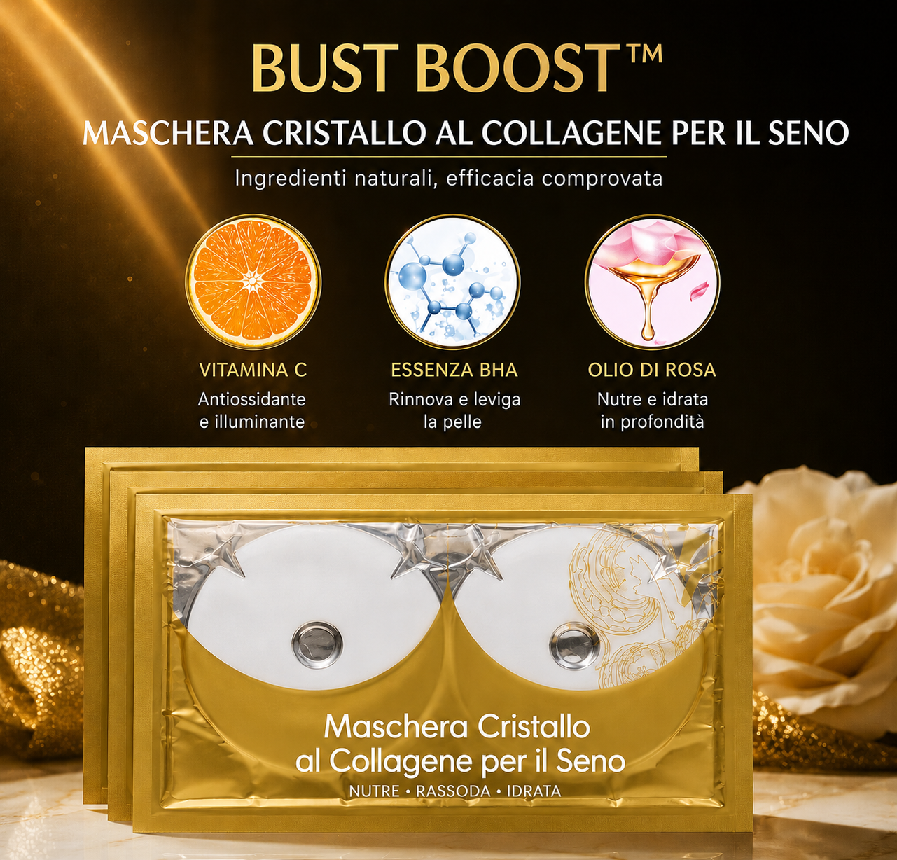 BUST BOOST™ Patch Rassodanti per un Décolleté Più Tonico, Compatto e Valorizzato